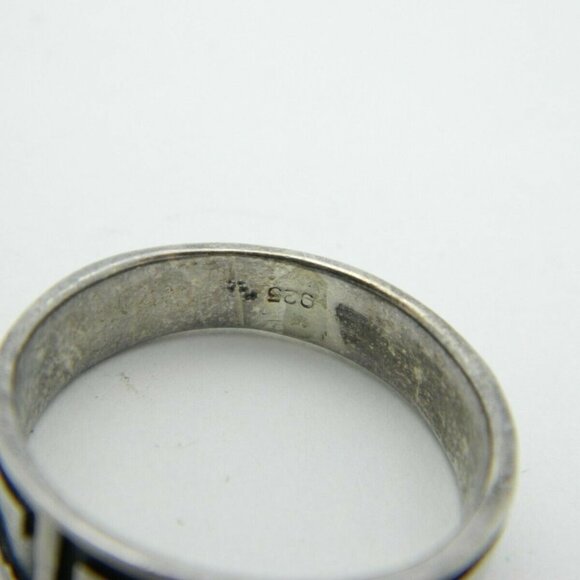 Sterling Silver .925 Southwestern Design Band Ring - Picture 5 of 5
